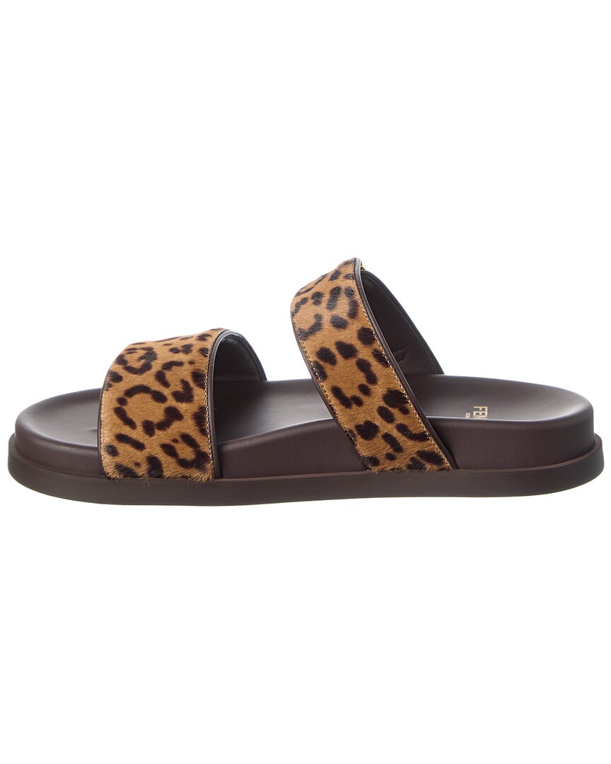 Fendi Feel Haircalf & Leather Sandal