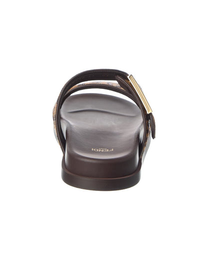 Fendi Feel Haircalf & Leather Sandal