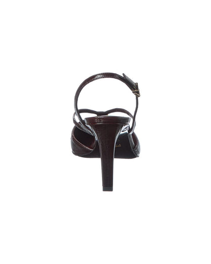 Fendi Ffold Leather Slingback Pump