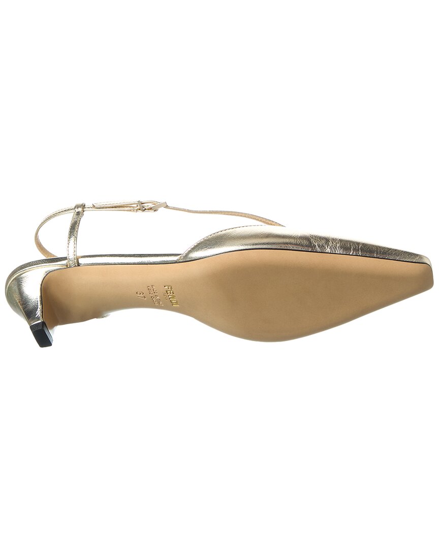 Fendi Ffold Leather Slingback Pump