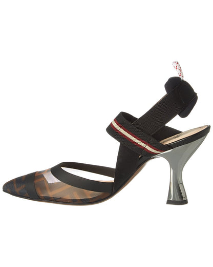 Fendi Tech Mesh Slingback Pump