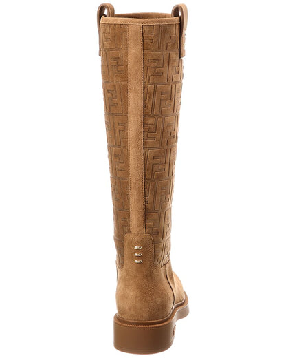 Fendi Filo Ff Suede Knee-High Boot