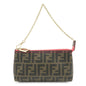 FENDI Zucca Print PVC Chain Accessory Pouch Hand Bag Pink 8BR592
