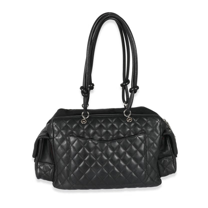 Chanel Black Quilted Lambskin Large Cambon Multipocket Reporter Bag