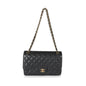 Chanel Black Quilted Caviar Jumbo Double Flap Bag