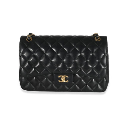 Chanel Black Quilted Lambskin Jumbo Double Flap Bag