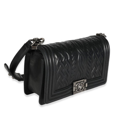 Chanel Black Lambskin Celtic Medium Boy Bag