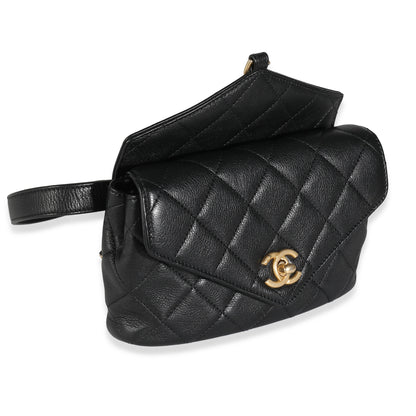 Chanel Flap Quilted Calfskin Black Shoulder Bag Style