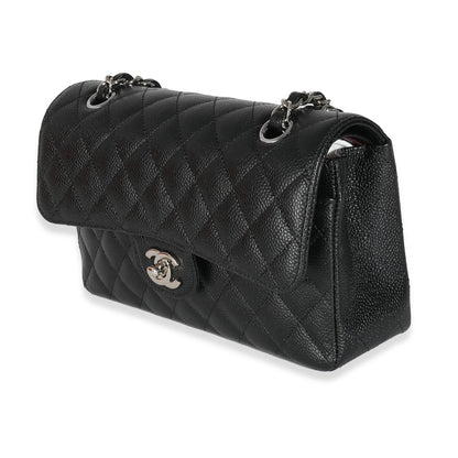 Chanel Flap Small Classic Quilted Caviar Black Shoulder Bag Style