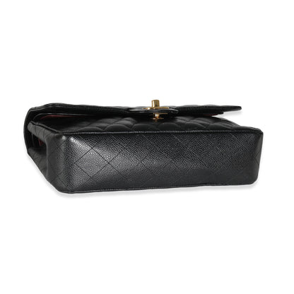 Chanel Flap Medium Classic Quilted Caviar Black Shoulder Bag Style 6