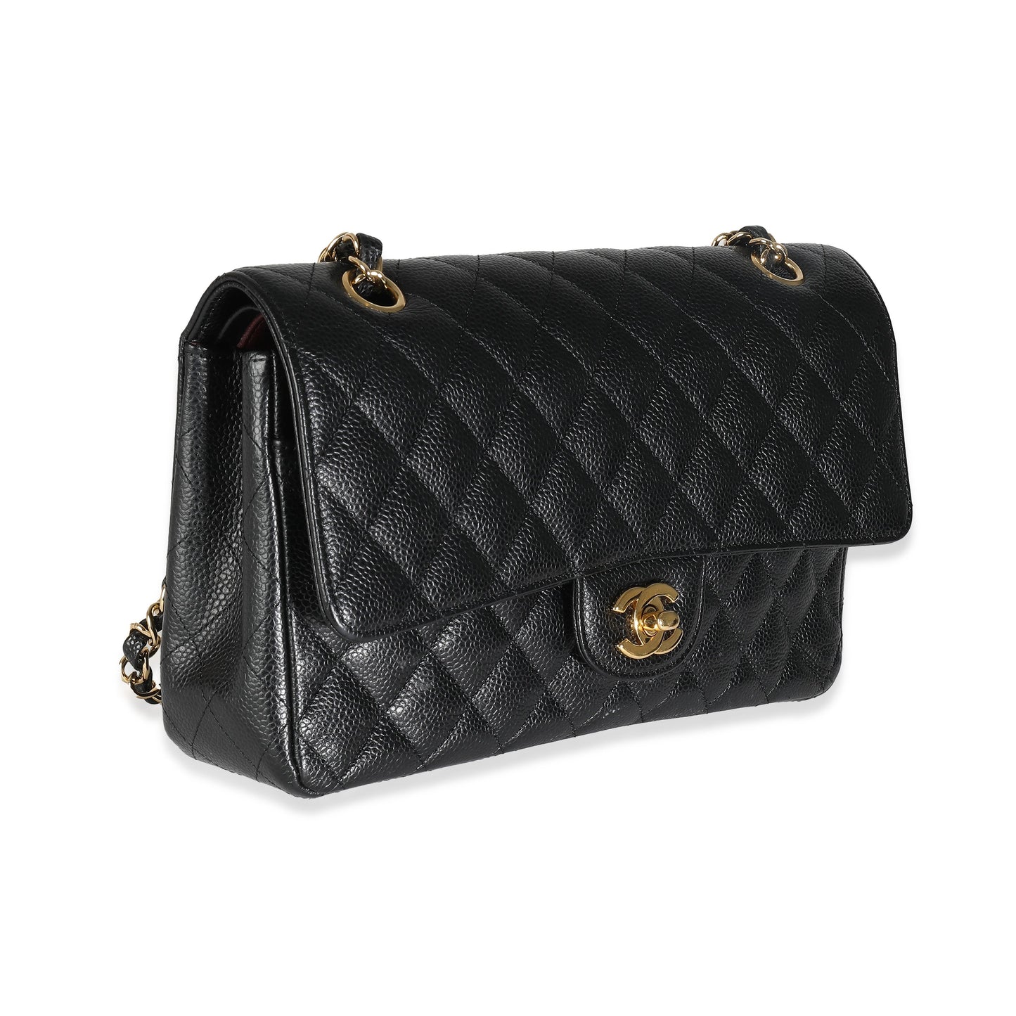 Chanel Flap Medium Classic Quilted Caviar Black Shoulder Bag Style 6