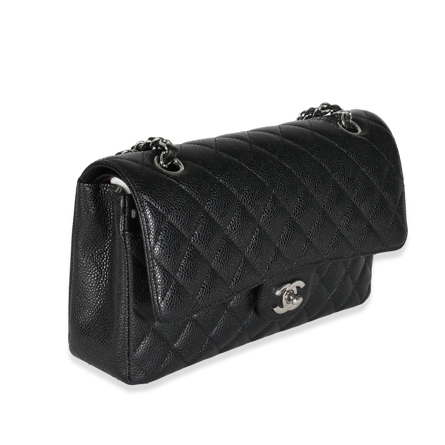 Chanel Flap Medium Classic Quilted Caviar Black Shoulder Bag Style 3