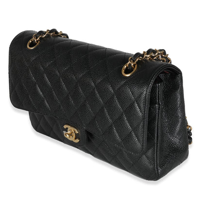Chanel Flap Medium Classic Quilted Caviar Black Shoulder Bag Style 4