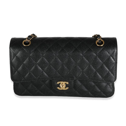 Chanel Flap Medium Classic Quilted Caviar Black Shoulder Bag Style 4