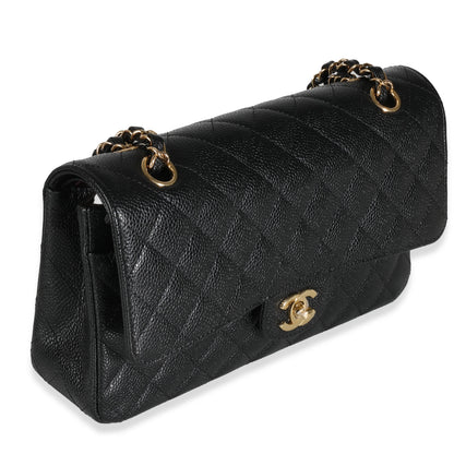 Chanel Flap Medium Classic Quilted Caviar Black Shoulder Bag Style 4