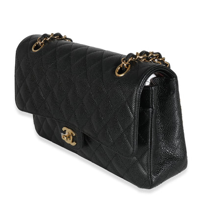 Chanel Flap Medium Classic Quilted Caviar Black Shoulder Bag Style 4