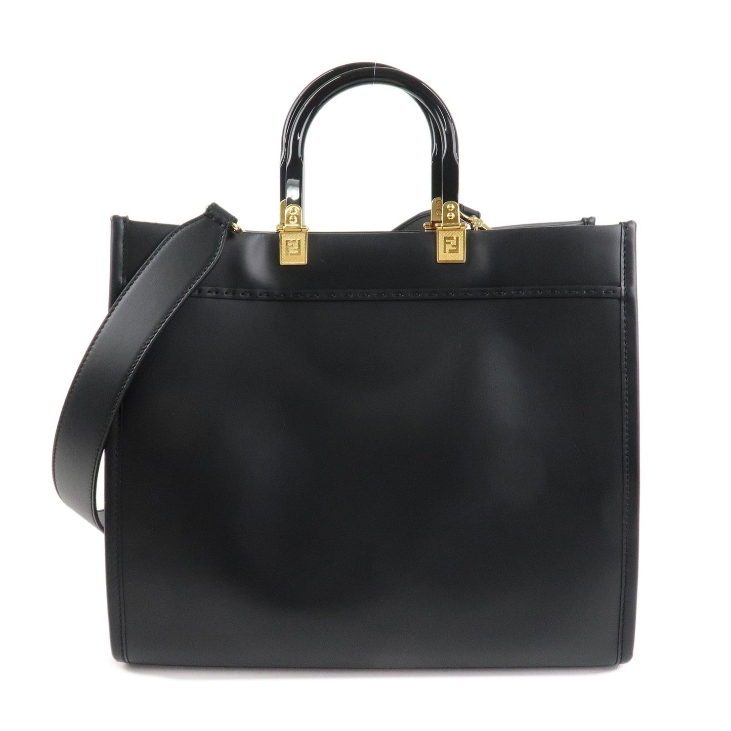 FENDI VERSACE FENDACE Leather Sunshine Medium Tote Bag 8BH386