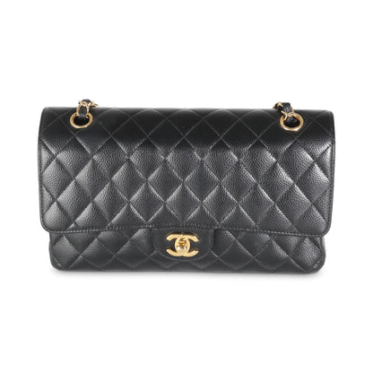 Chanel Flap Medium Classic Quilted Caviar Black Shoulder Bag Style 5