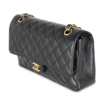 Chanel Flap Medium Classic Quilted Caviar Black Shoulder Bag Style 5