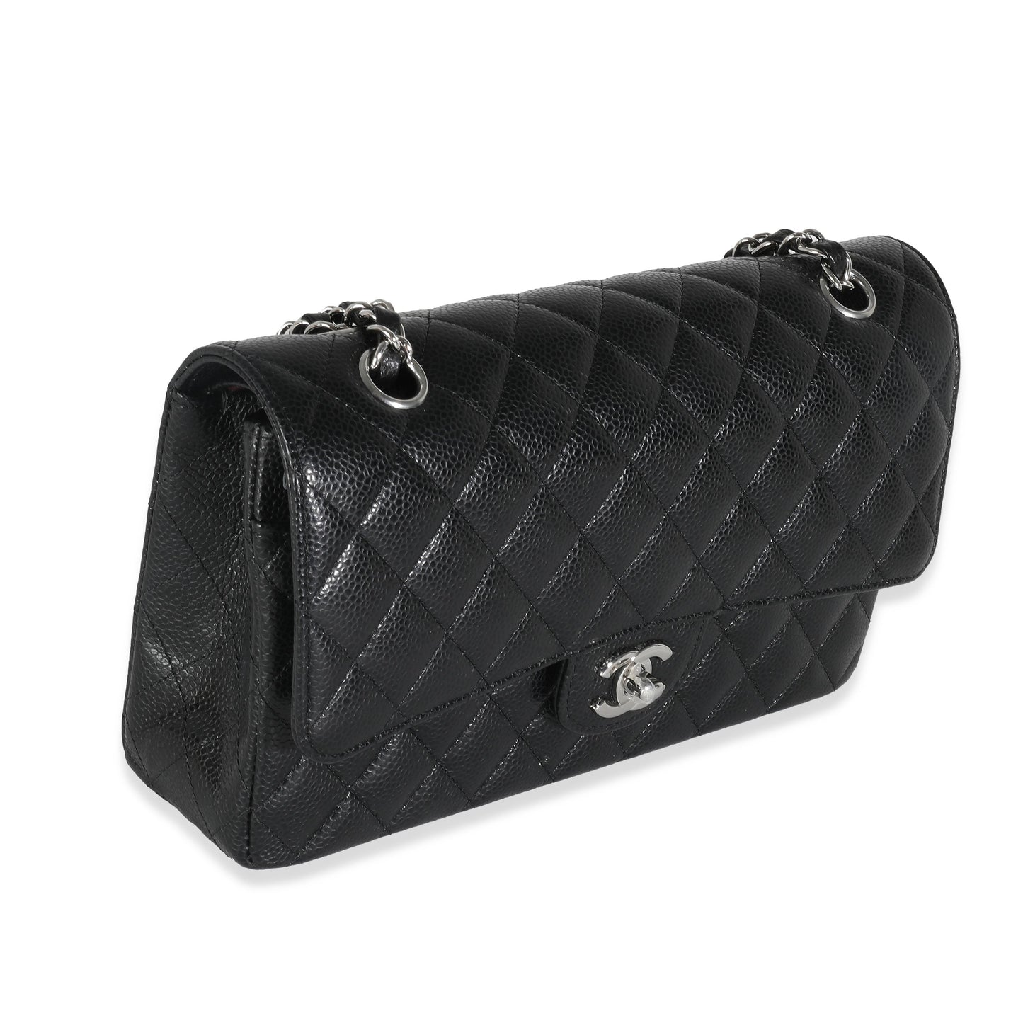 Chanel Flap Medium Classic Quilted Caviar Black Shoulder Bag