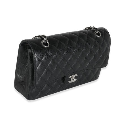 Chanel Flap Medium Classic Quilted Caviar Black Shoulder Bag