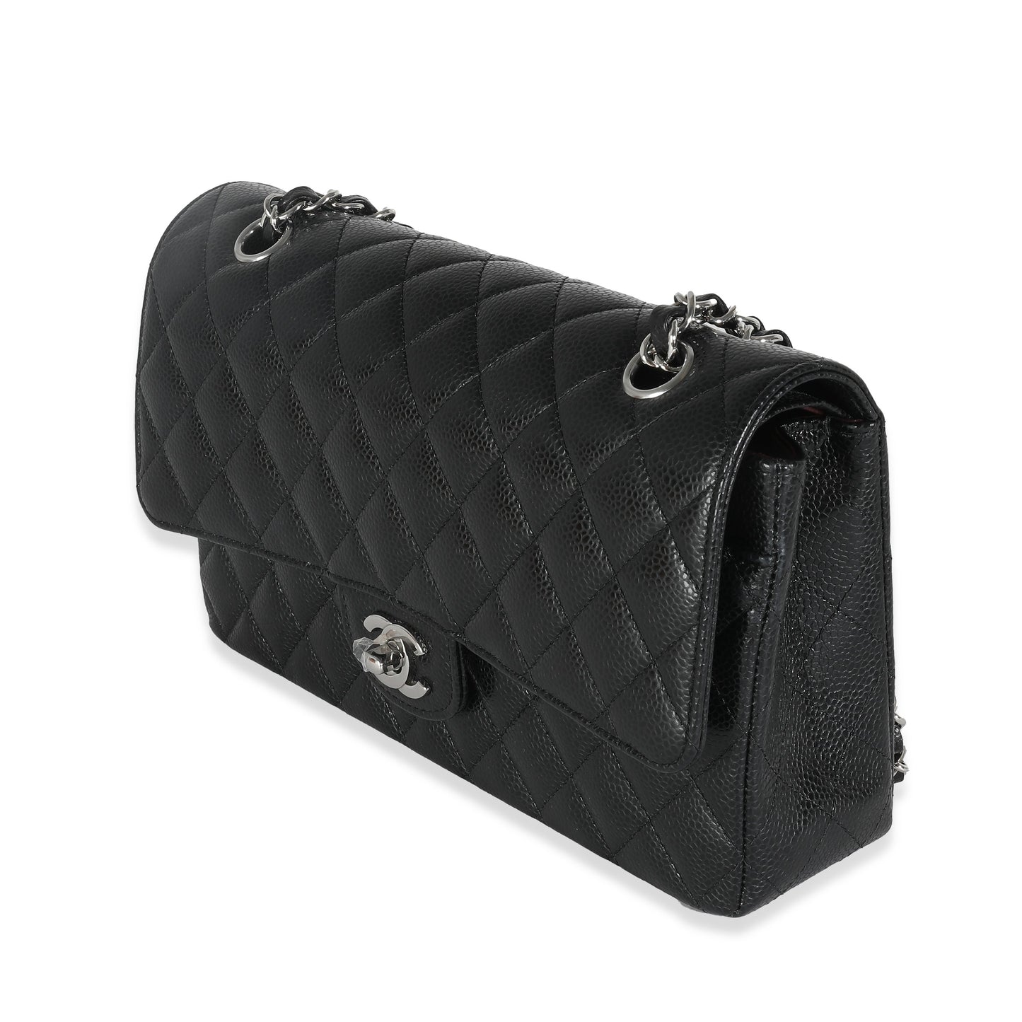 Chanel Flap Medium Classic Quilted Caviar Black Shoulder Bag