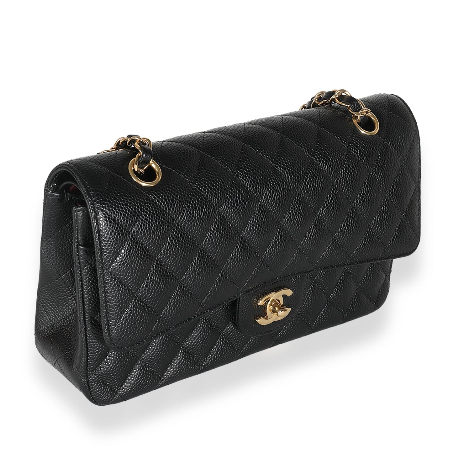 Chanel Flap Medium Classic Quilted Caviar Black Shoulder Bag Style