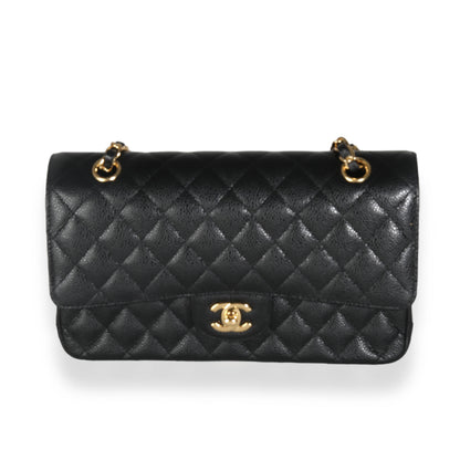 Chanel Flap Medium Classic Quilted Caviar Black Shoulder Bag Style