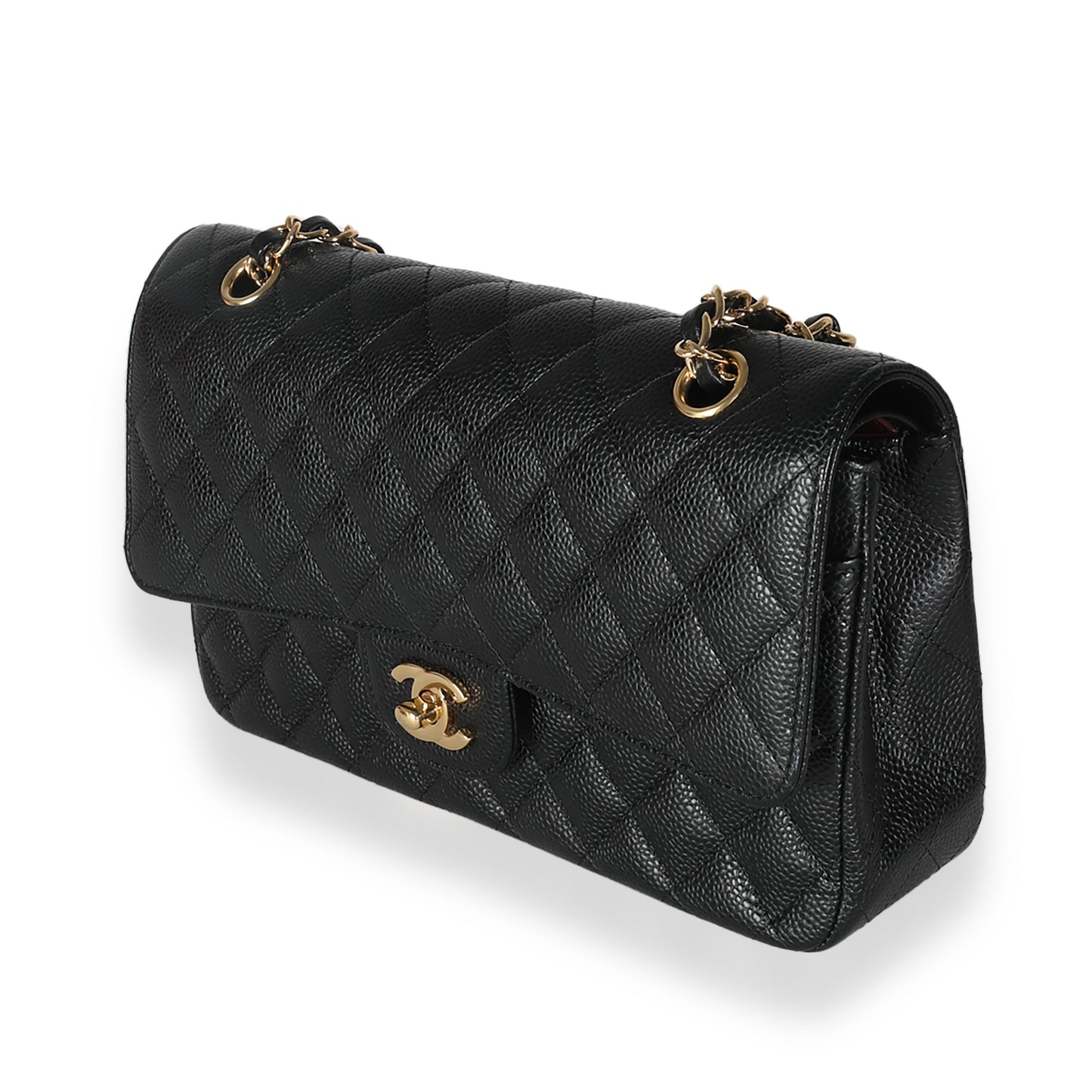 Chanel Flap Medium Classic Quilted Caviar Black Shoulder Bag Style