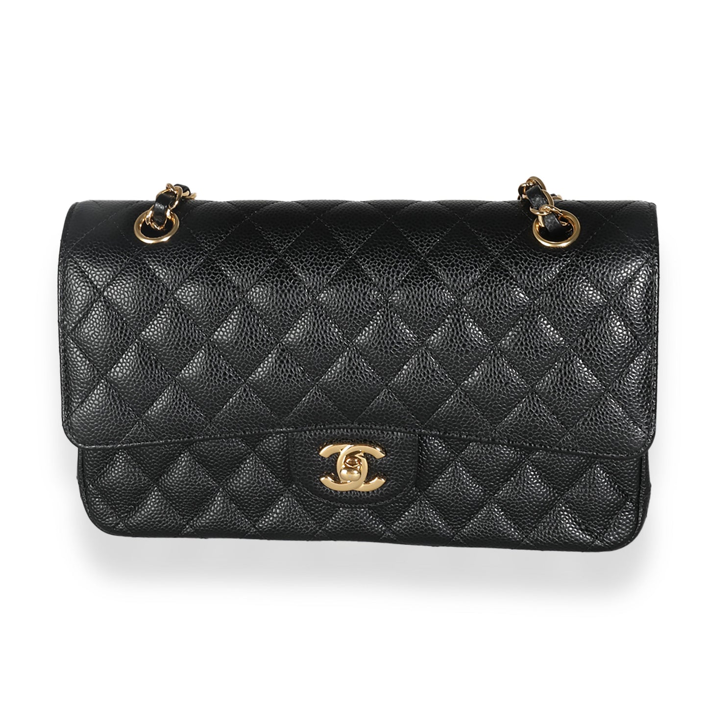 Chanel Flap Medium Classic Quilted Caviar Black Shoulder Bag Style
