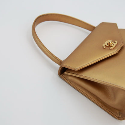 Chanel Kelly Gold Shoulder Bag Gold