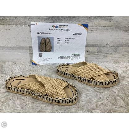 Sandals Luxury Designer By Fendi In Tan, Size: 8