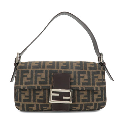 FENDI Zucca Mamma Baguette Canvas Shoulder Bag 26424 Brown Black