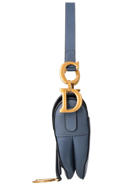 Christian Dior Saddle Bag Leather Blue