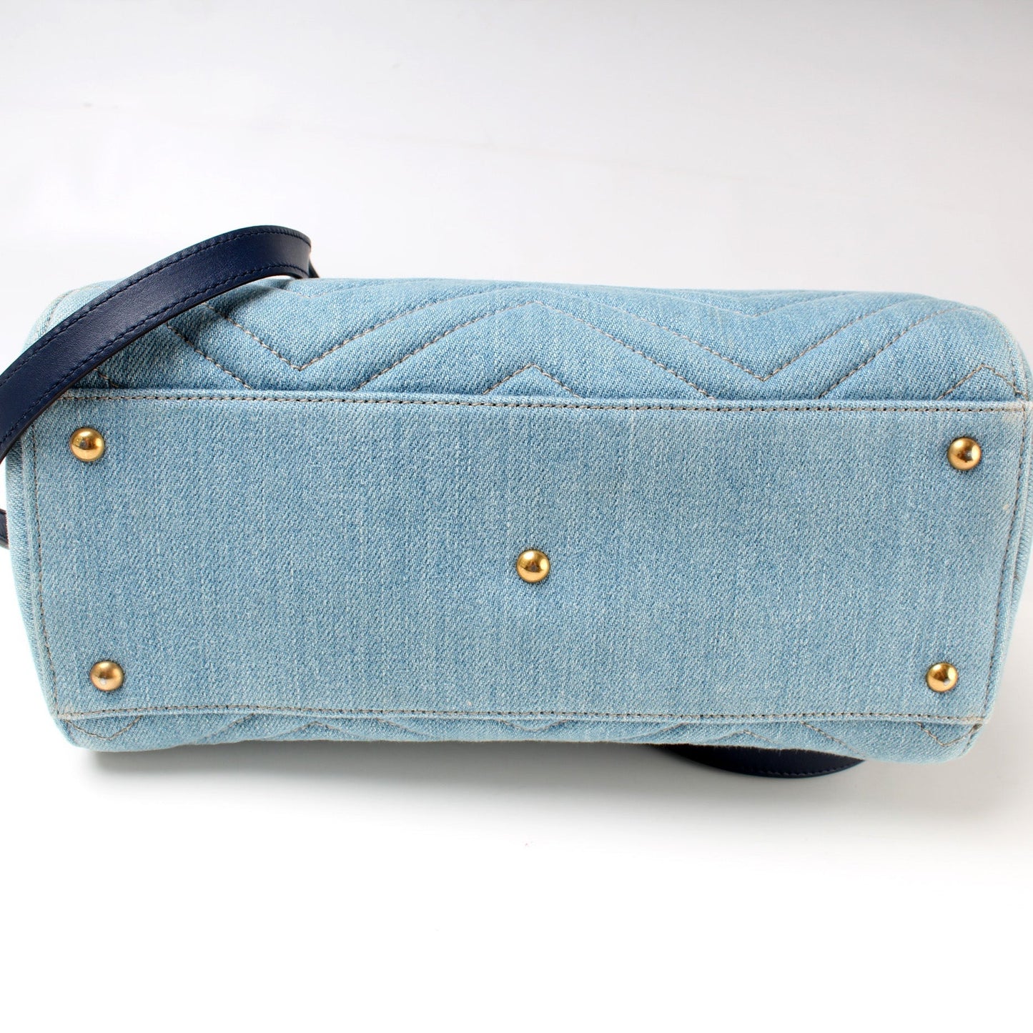 448054 Marmont Top Handle Denim