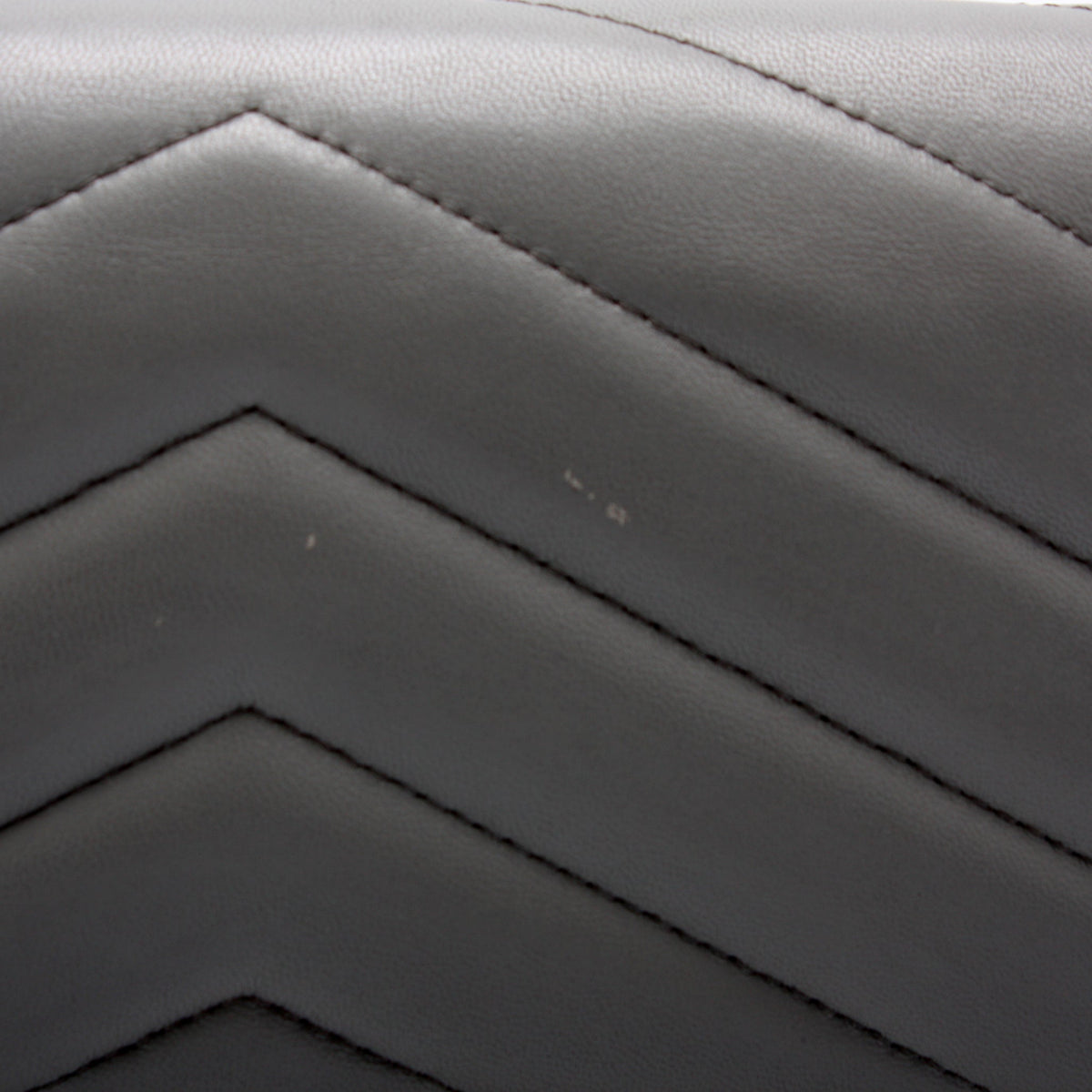 CC Button Chevron Flap Wallet Lambskin 26M