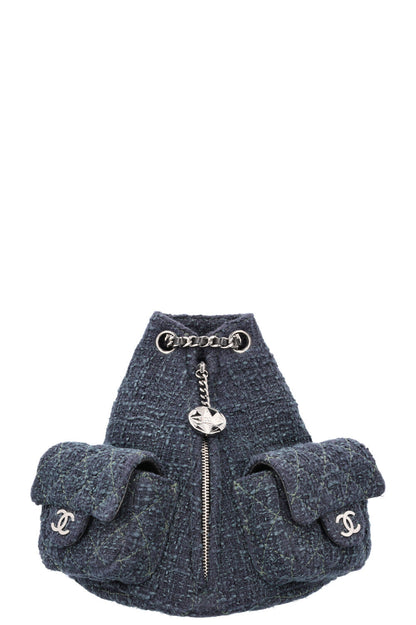 Chanel Backpack is Back Tweed Navy