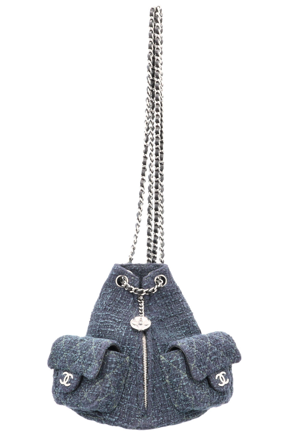Chanel Backpack is Back Tweed Navy