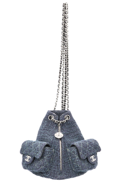 Chanel Backpack is Back Tweed Navy