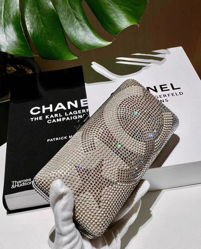 Chanel Metallized Lambskin Embellished With Strass Paris-Dallas Clutch