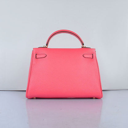 Luxury Hermes Kelly 32Cm Togo Leather Handbag 6108 Lip Pink Golden