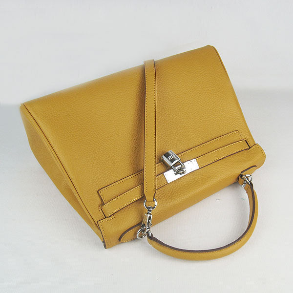 Luxury Hermes Kelly 32Cm Togo Leather Handbag 6108 Yellow Silve
