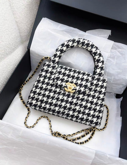 Chanel Kelly Tweed Black Shoulder Bag