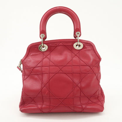 Christian Dior Leather 2Way Bag Hand Bag Shoulder Bag Pink