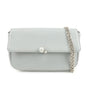 Christian Dior Leather Chain Shoulder Bag Light Blue 112-Ma-0174