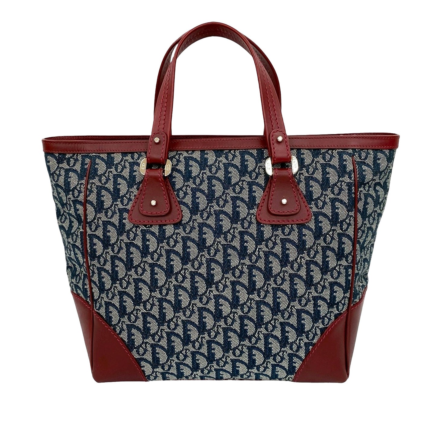 Blue Dior Diorissimo Trotter Canvas Zip Tote