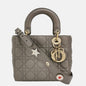 Lady Dior ABCdior 2017 Grey Cannage Lambskin Leather Handbag