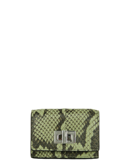 Fendi Green Tea Python Micro Trifold Wallet