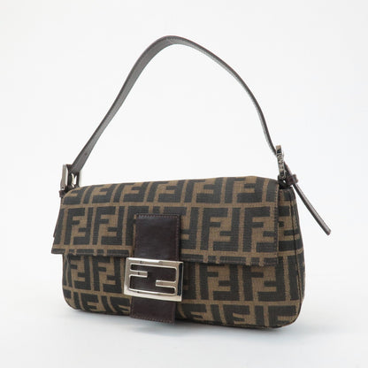 FENDI Zucca Mamma Baguette Canvas Shoulder Bag 26424 Brown Black
