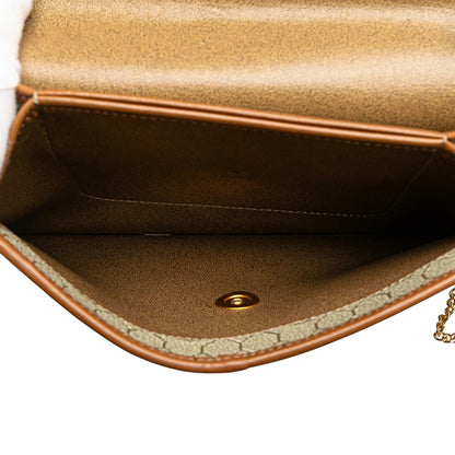 Brown Dior Honeycomb Coated Canvas Chain Shoulder Bag